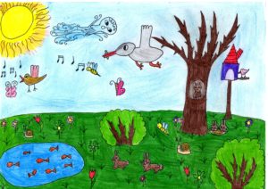 Tavaszébresztő Országos Rajzpályázat: Csikota Panna rajza (4. osztály)