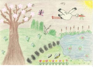 Tavaszébresztő Országos Rajzpályázat: Pejkó Noémi rajza (2. osztály, 2. helyezett)