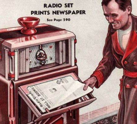Elképesztő történelem: Olyan rádiót, faxot vizionált a ’30-as évek reklámja, amely képes kinyomtatni a világ híreit.